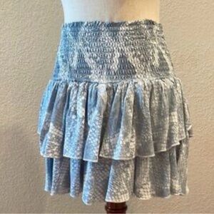 Blue and white mini skirt